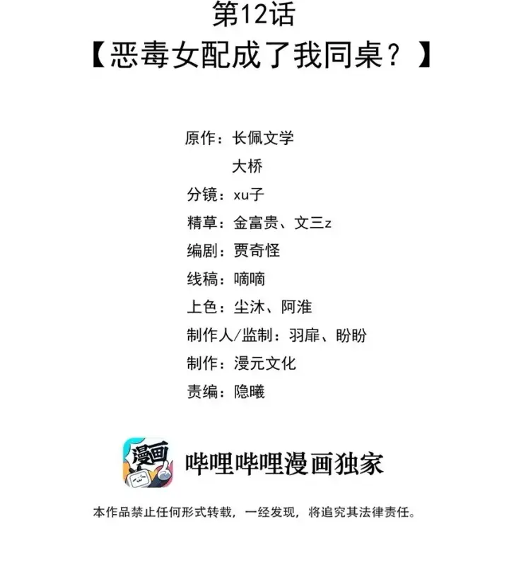 漫画《穿书后我连女配都不是》012 恶毒女配成了我同桌？第2张图