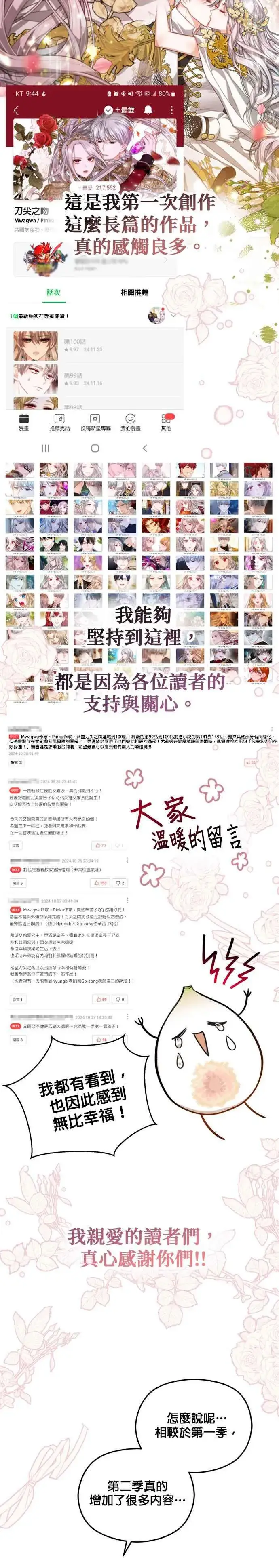 漫画《刀尖之吻》后记第2张图